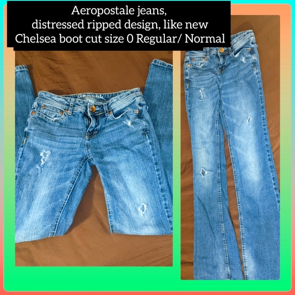Aeropostale Denim - Aeropostale jeans, distressed ripped design, like new Chelsea boot cut size 0